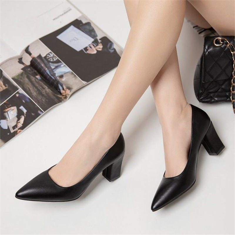 Damen klassische Blockabsatz Pumps Shopnory