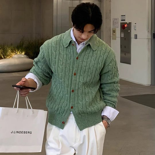 Herren Grobstrick Cardigan mit Knopfleiste Shop Nory