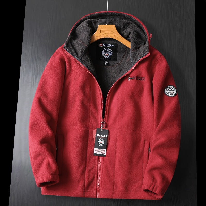Damen Kapuzen-Fleecejacke mit Teddyfutter und durchgehendem Reißverschluss Shop Nory