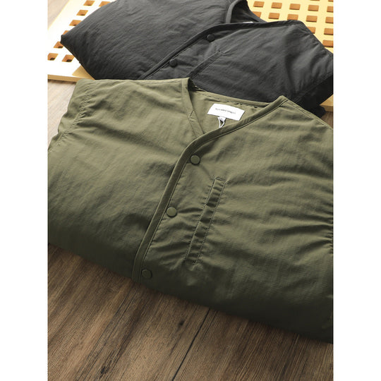 Herren Leicht wattierte Thermo-Linerjacke mit Druckknopfverschluss und gerundetem Saum Shop Nory