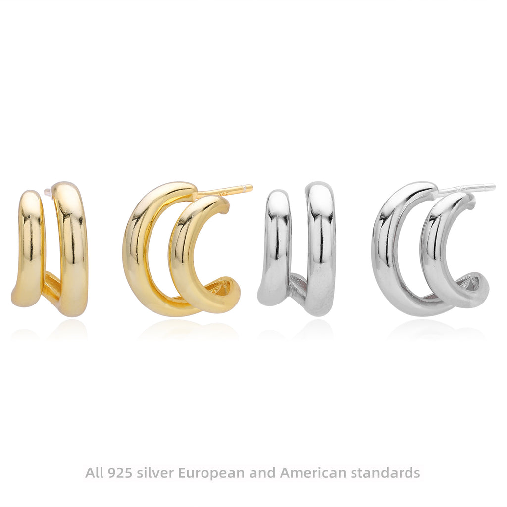 Damen Creolen mit elegantem geschwungenem Design aus hochwertigem 925 Sterlingsilber Shop Nory