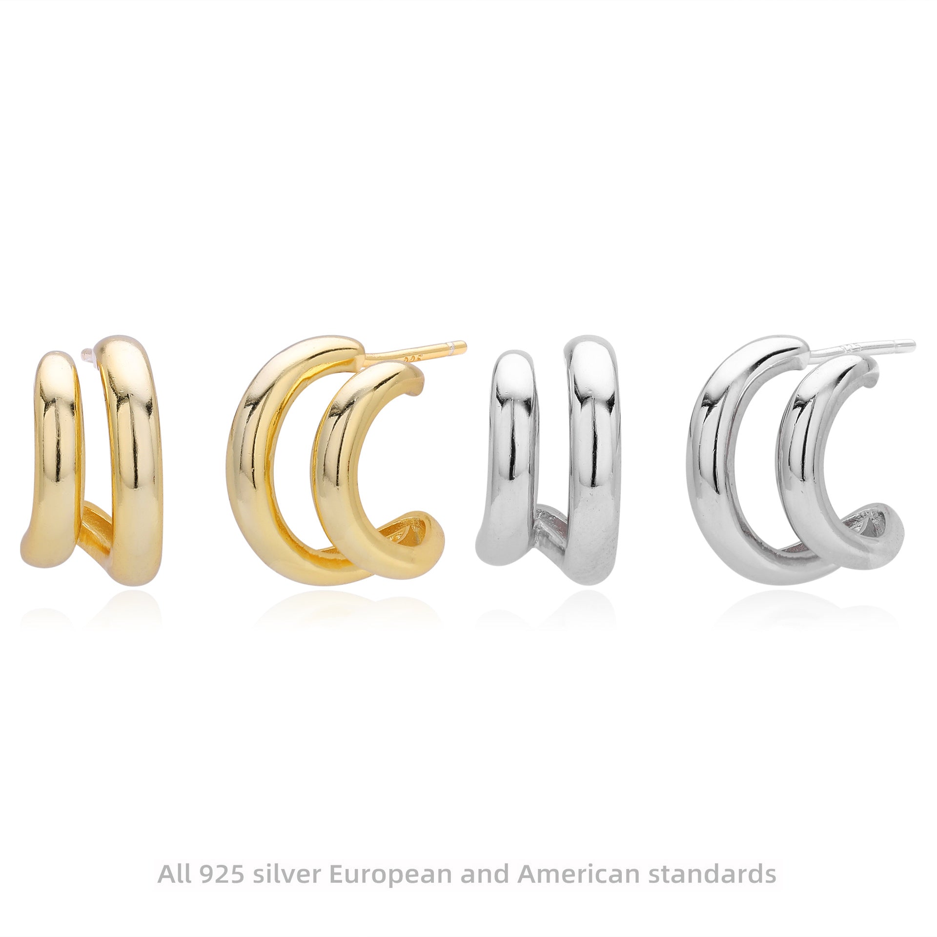 Damen Creolen mit elegantem geschwungenem Design aus hochwertigem 925 Sterlingsilber Shop Nory