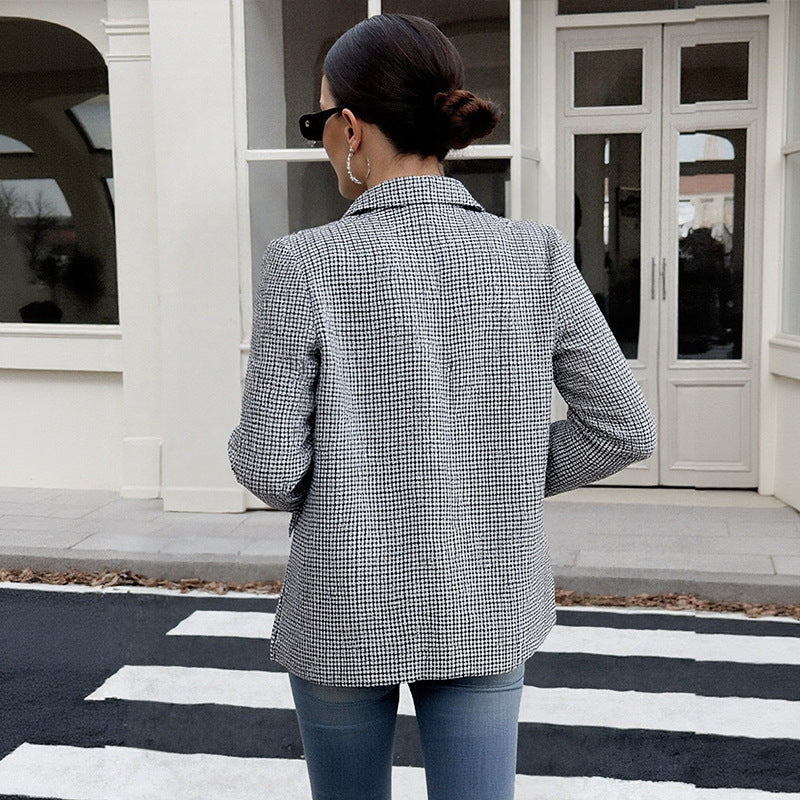 Damen Modischer Karoblazer Shop Nory