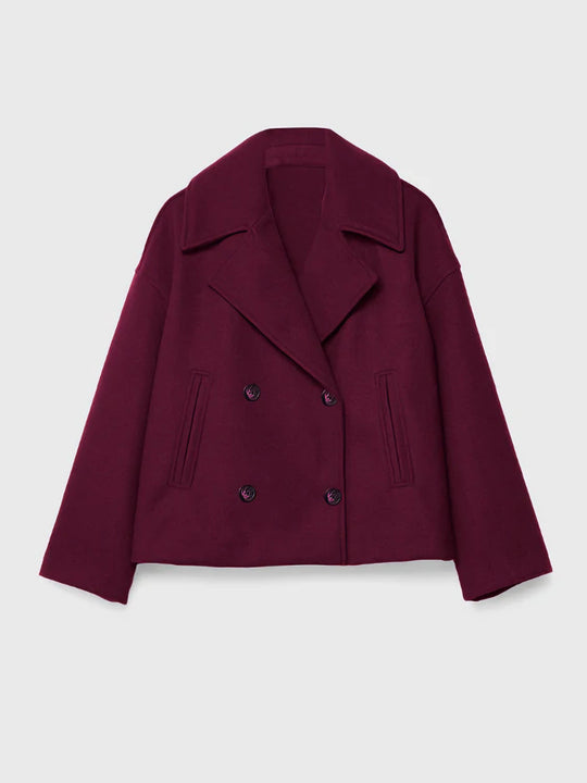 Damen Modische Kurzjacke mit doppelter Knopfleiste