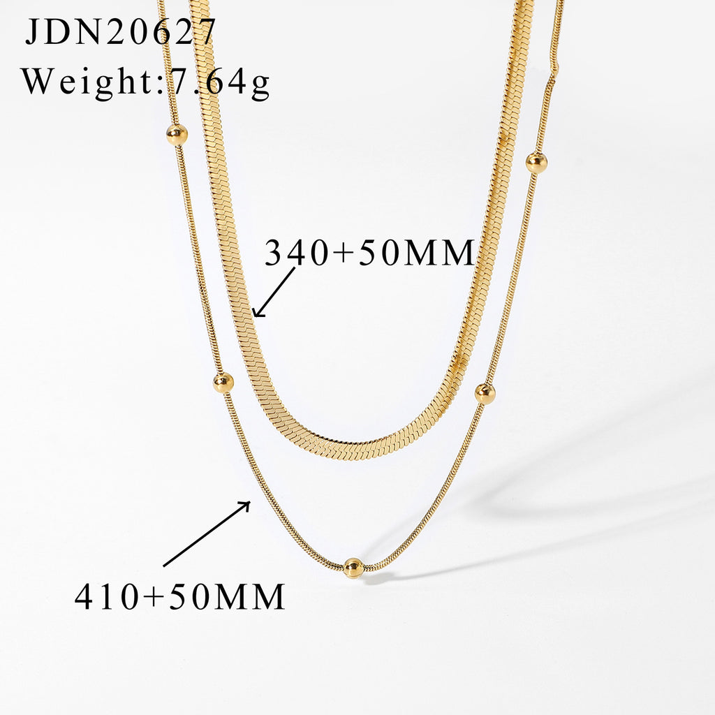 Damen Mehrlagige Halskette mit eleganten Kugelverzierungen Shop Nory