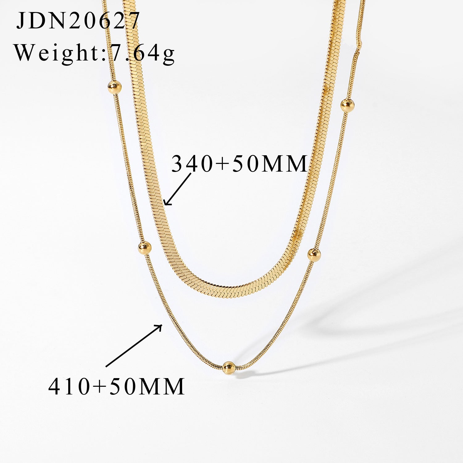 Damen Mehrlagige Halskette mit eleganten Kugelverzierungen Shop Nory