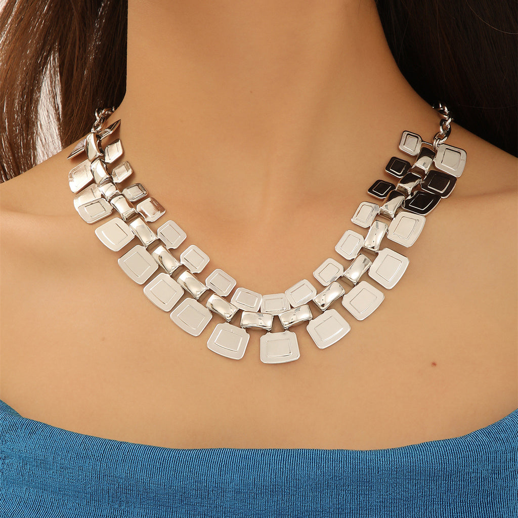 Damen Halskette aus hochwertigem Edelstahl mit geometrischen Elementen Shop Nory