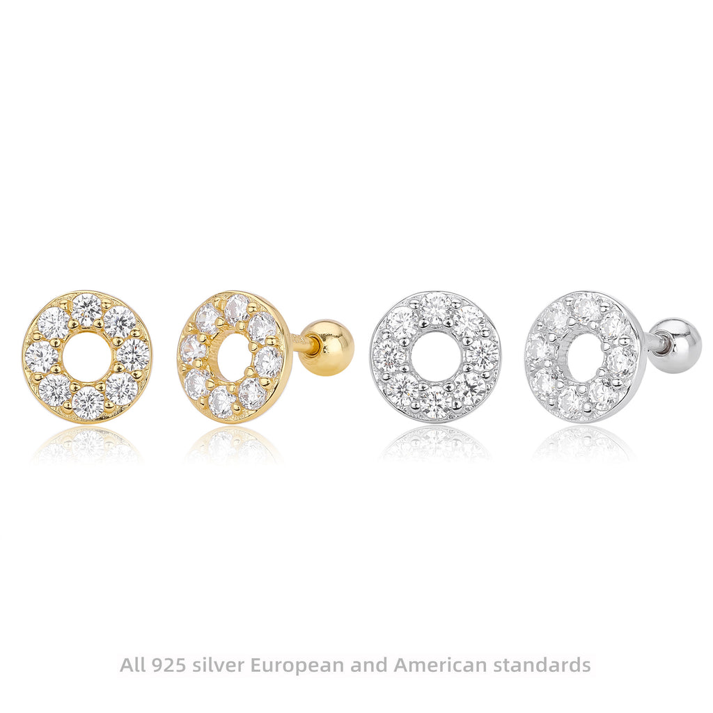 Damen Ohrstecker mit funkelnden Zirkon-Akzenten aus hochwertigem 925 Sterling Silber Shop Nory
