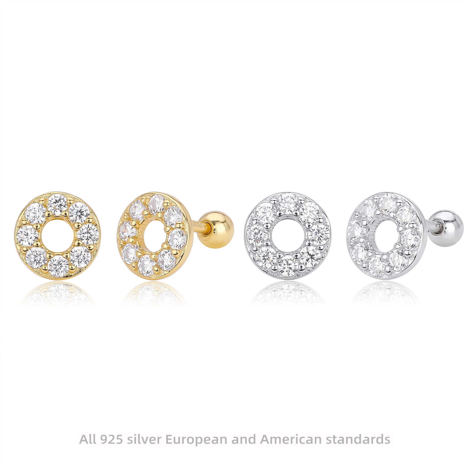 Damen Ohrstecker mit funkelnden Zirkon-Akzenten aus hochwertigem 925 Sterling Silber Shop Nory