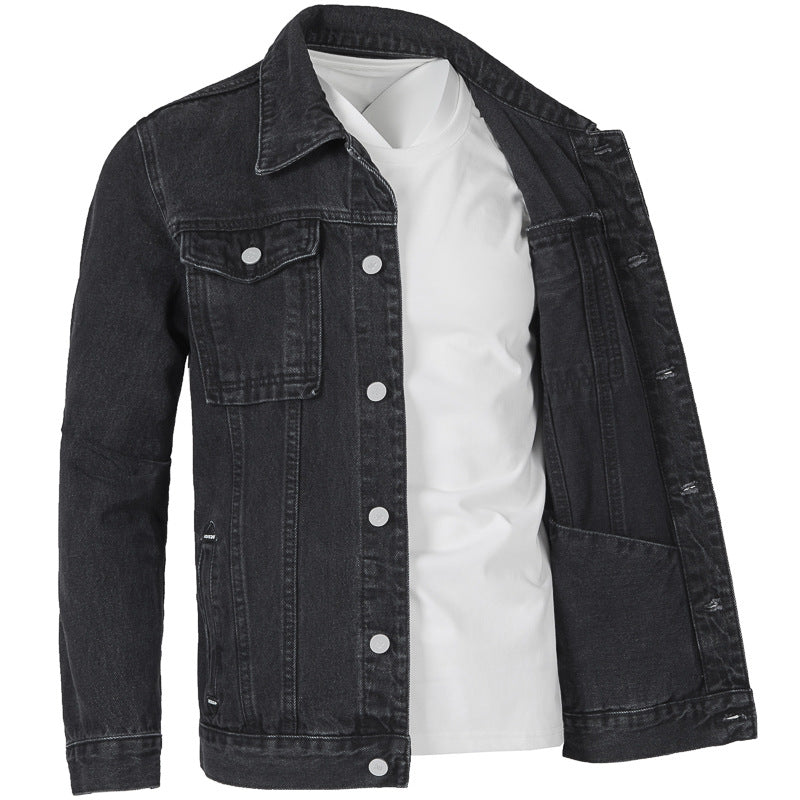 Herren Jeansjacke im modernen Slim-Fit Design mit praktischen Taschen und robusten Nieten