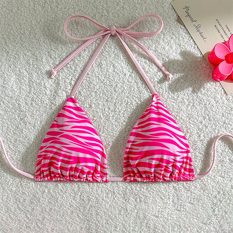 Damen Triangel-Bikini mit verspieltem Wellenmuster