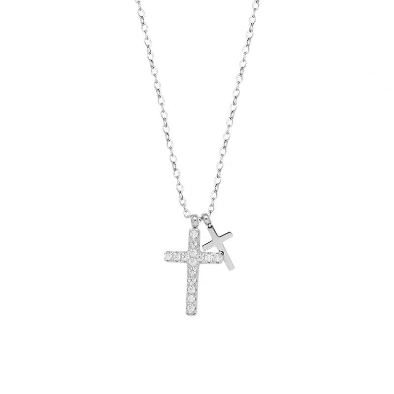Damen Kreuz Anhänger Schichten Halskette Shop Nory
