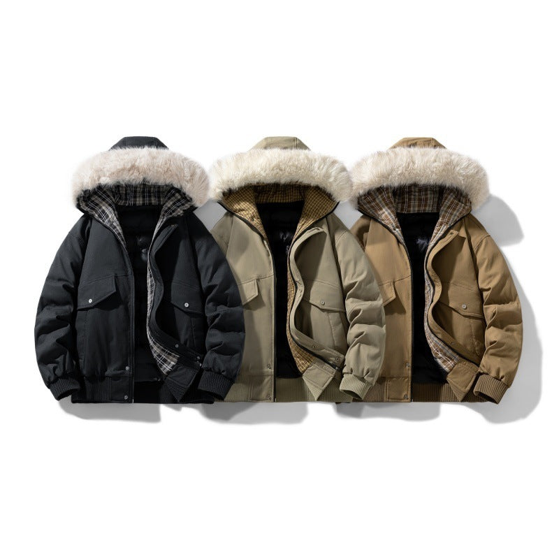 Herren Kurzparka mit wattierter Innenlage, abnehmbarer Kapuze und aufgesetzten Pattentaschen Shop Nory