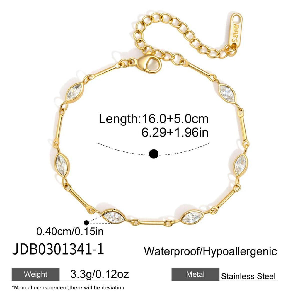 Damen Armband mit filigranen Blättern und strahlenden Zirkonia Shop Nory