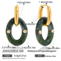 Damen Ohrhänger mit grünem Jade-Design und funkelnden Zirkonia Shop Nory