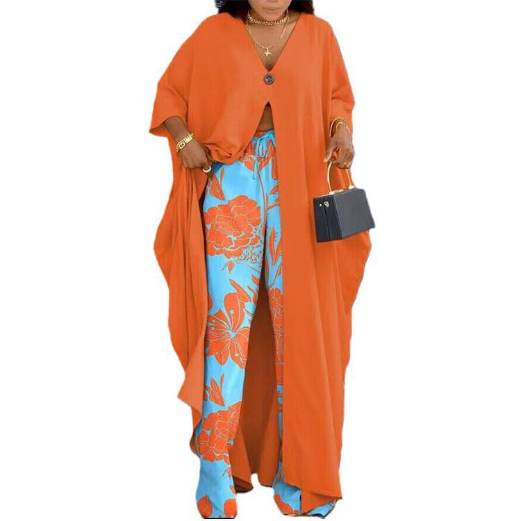 Damen Set aus kimonoartigem Oberteil und weitem Hosen Shopnory