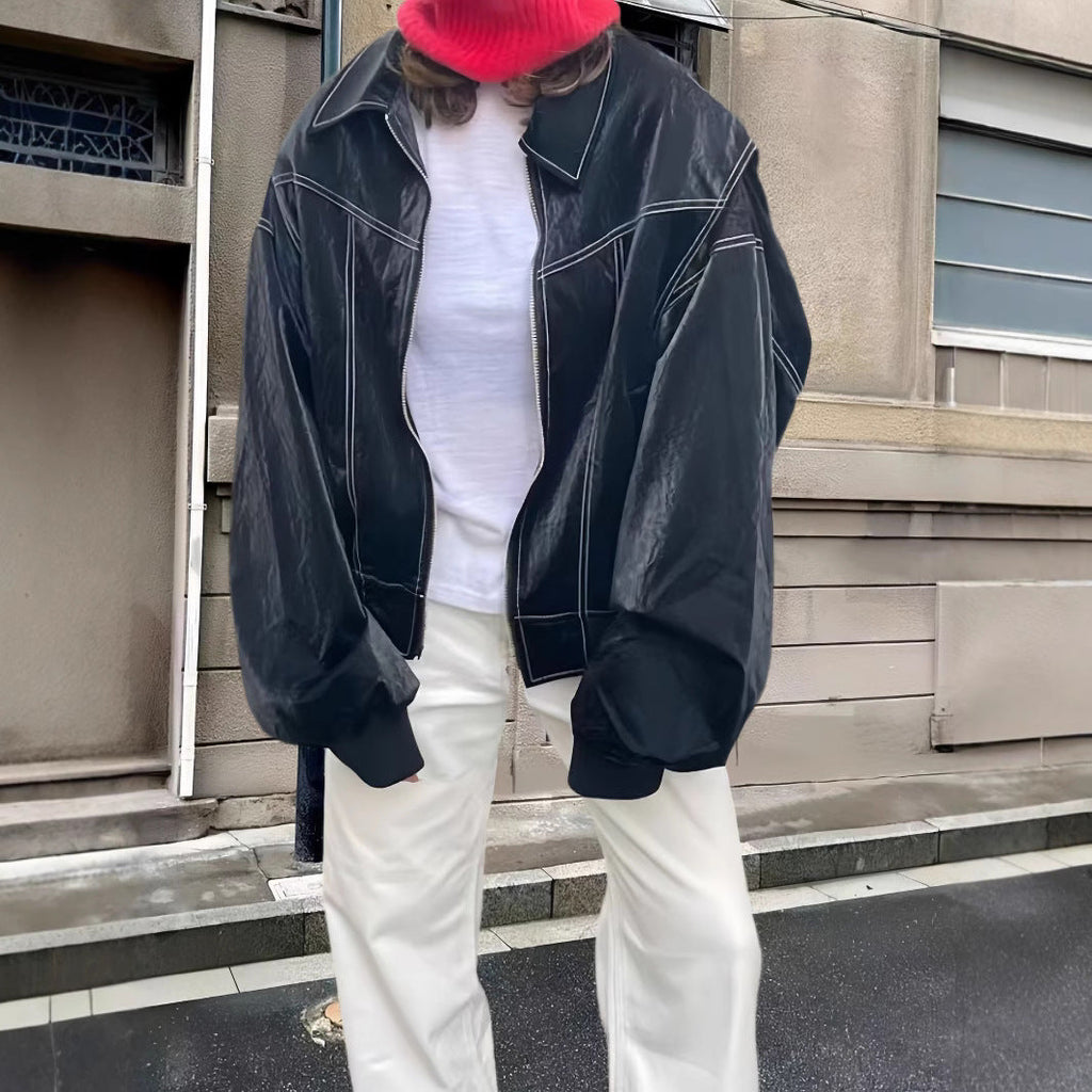Damen lässige Oversized-Bomberjacke
