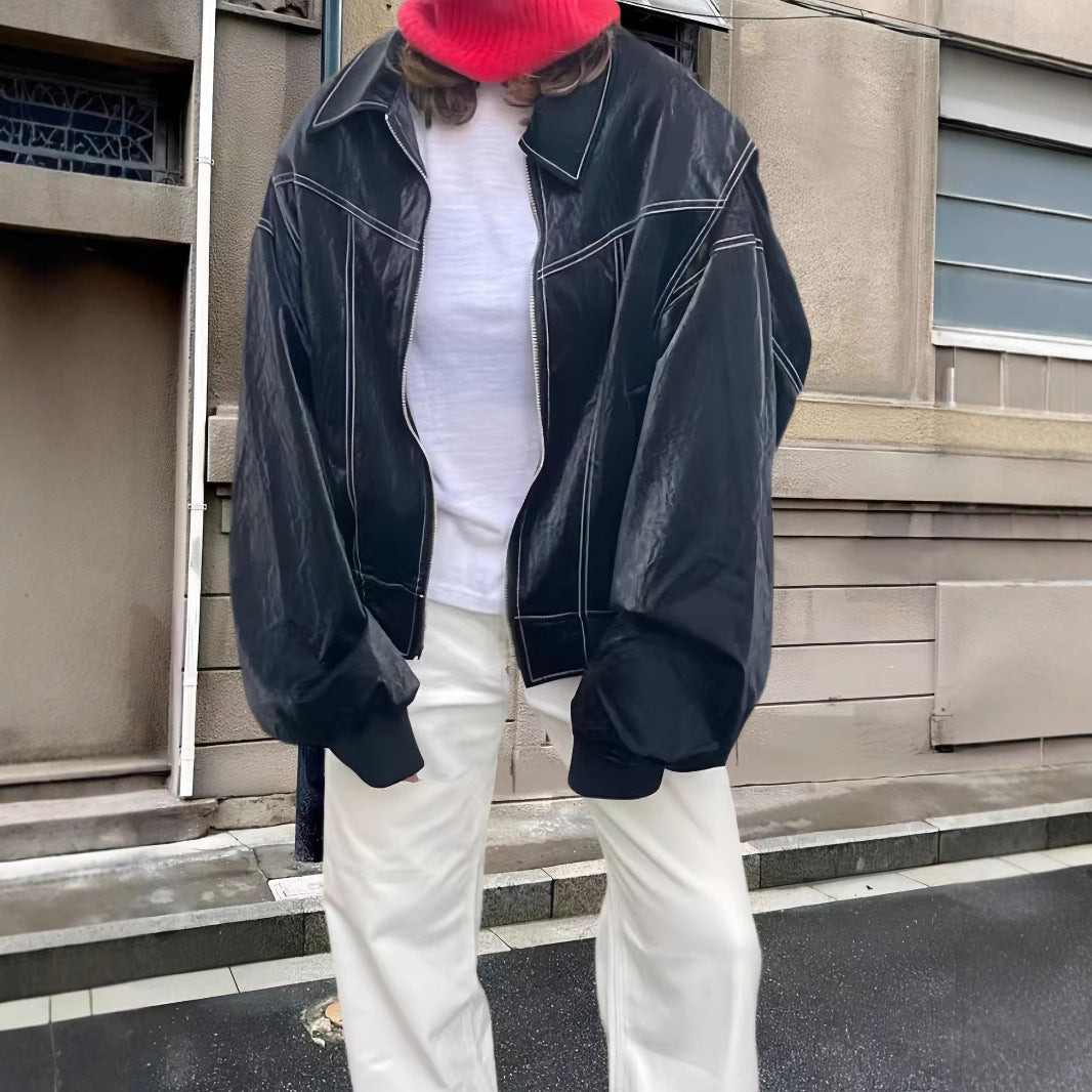 Damen lässige Oversized-Bomberjacke