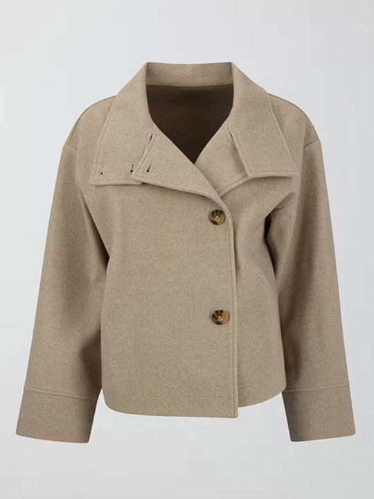 Damen Kurze Jacke mit hohem Kragen und Knopfverschluss ShopNory
