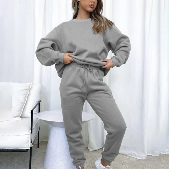 Jogginganzug Damen Sweatset aus Baumwollmix mit lockerem Schnitt