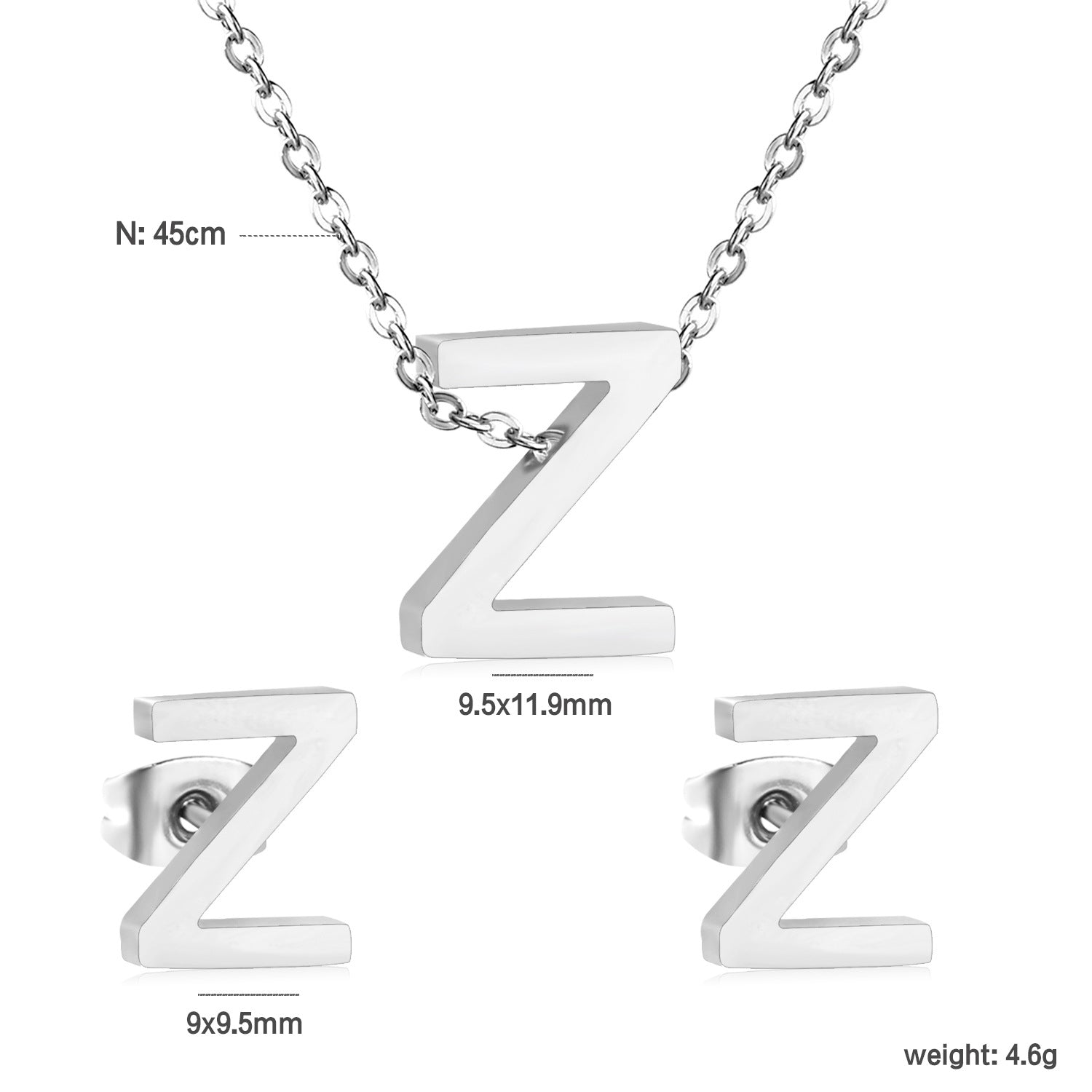 Damen Schmuckset mit K-Anhänger und passenden Ohrsteckern Shop Nory