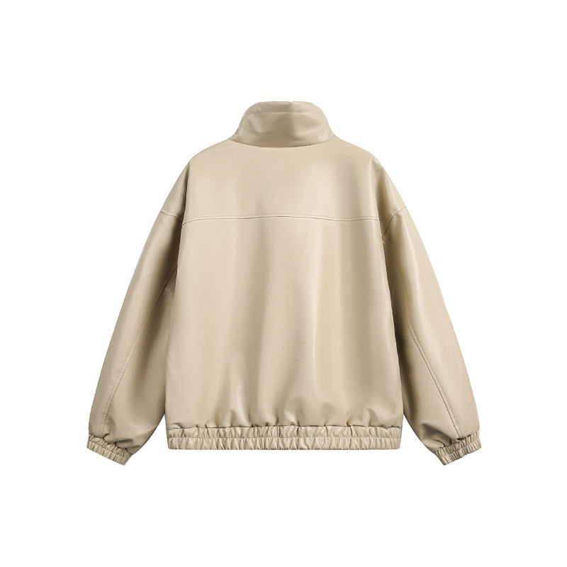 Unisex Kurz geschnittene Oversize-Jacke mit Knebelverschlüssen, hohem Stehkragen und elastischem Saum Shop Nory