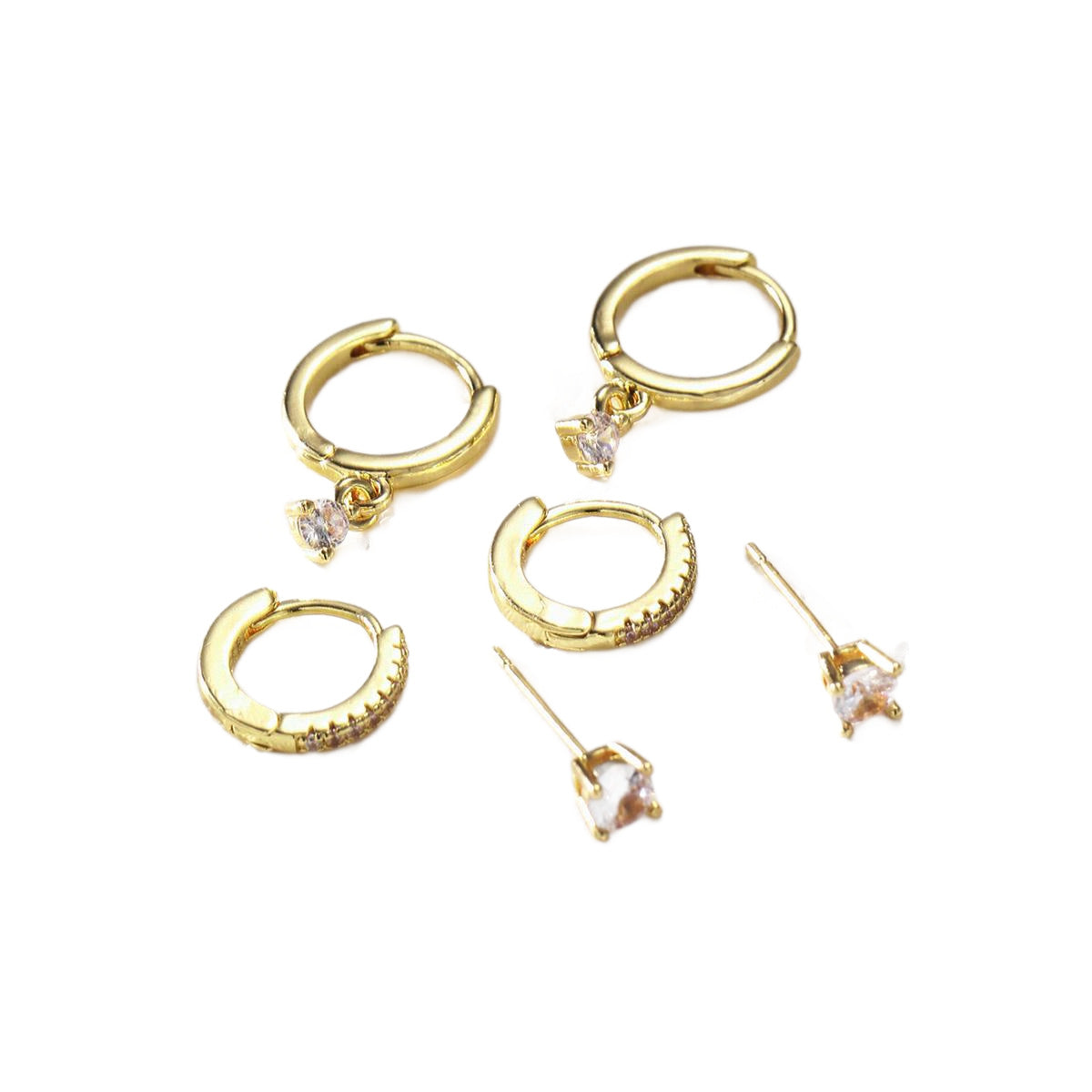 Damen Ohrstecker Set mit funkelnden Kristallen Shop Nory