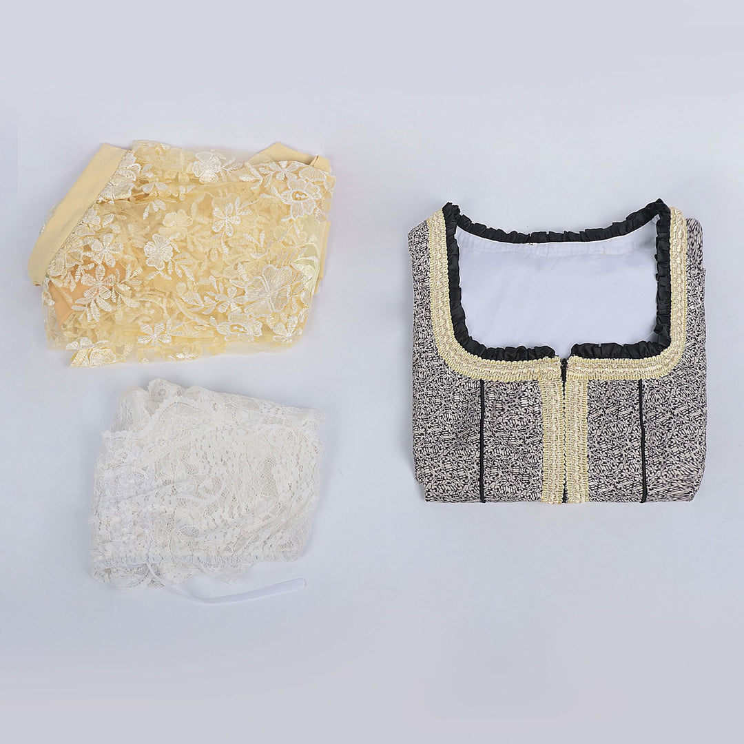 Damen nan Bouclé Top mit quadratischem Ausschnitt Goldborte und Rüschenkante Shop Nory