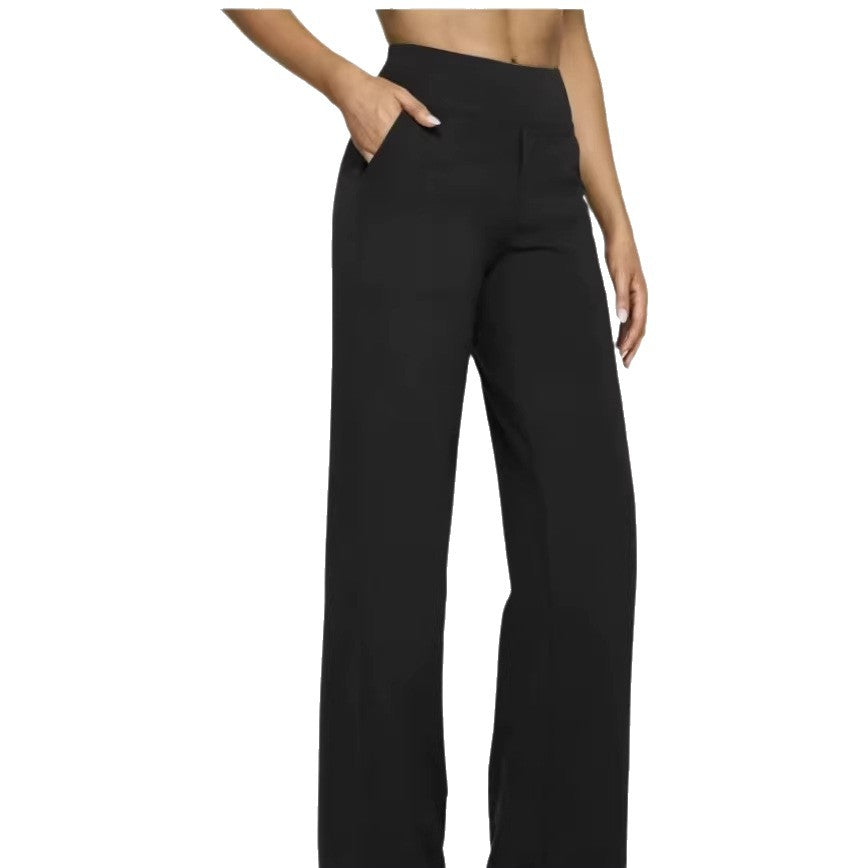 Damen Weit geschnittene Komfort-Hose mit elastischem Bund und praktischen Taschen