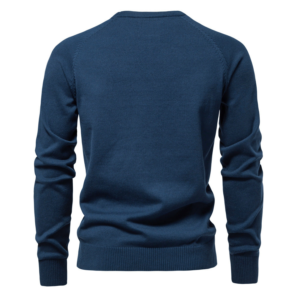 Herren Strickpullover mit modernem Strukturmuster und Rundhalsausschnitt