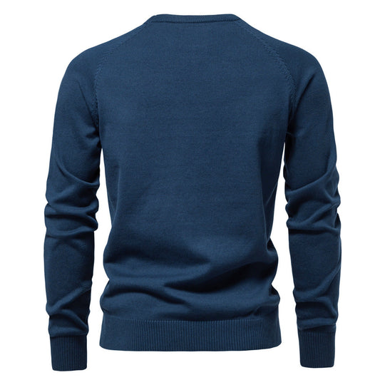 Herren Strickpullover mit modernem Strukturmuster und Rundhalsausschnitt
