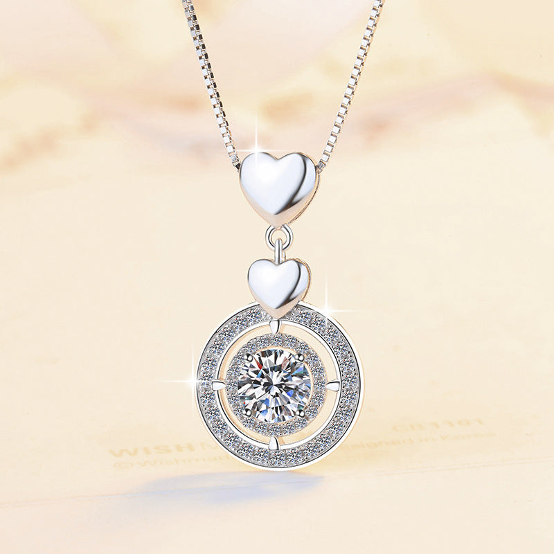Damen Halskette mit Herzanhänger und funkelndem Zirkonia Shop Nory