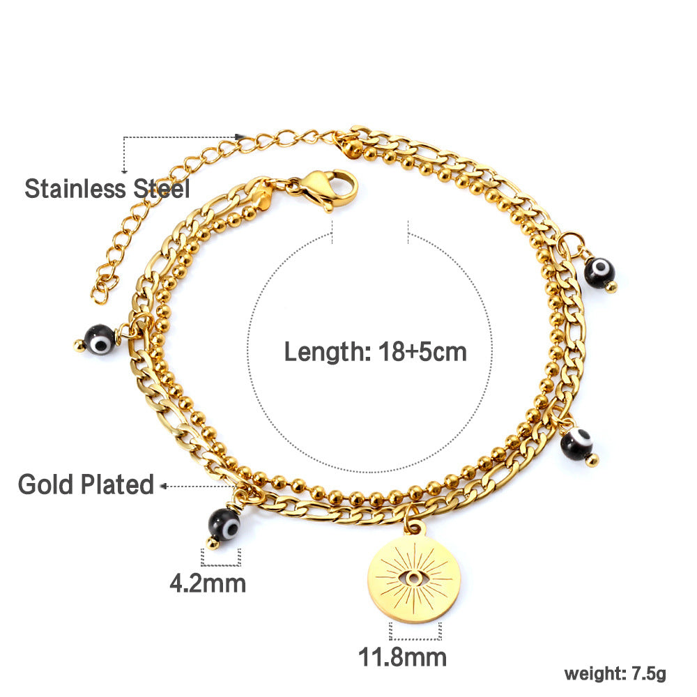 Damen Armband mit farbenfrohen Perlen und hochwertiger Edelstahl-Kette Shop Nory