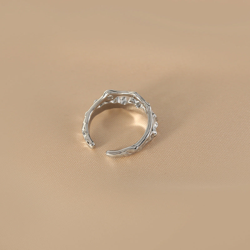 Damen Offener Ring mit organischem Design und funkelnden Akzenten Shop Nory