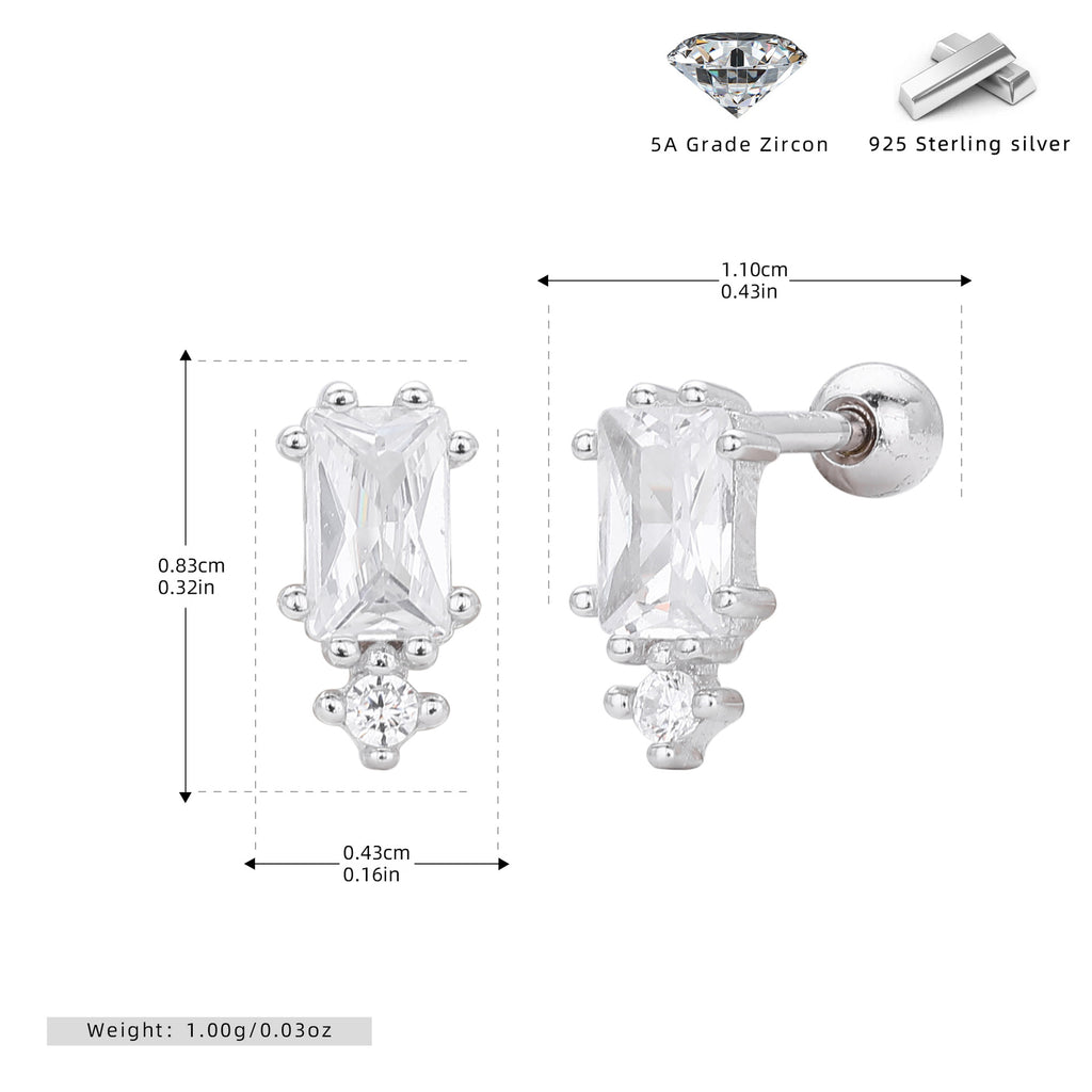 Damen Ohrstecker aus hochwertigem 925 Sterling Silber mit funkelnden 5A Zirkonen Shop Nory