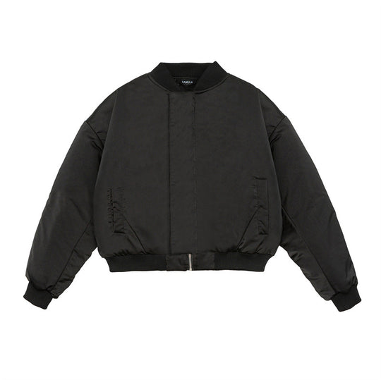 Unisex Kurz geschnittener Boxy-Puffer-Bomber mit minimalistischer Frontblende Shop Nory
