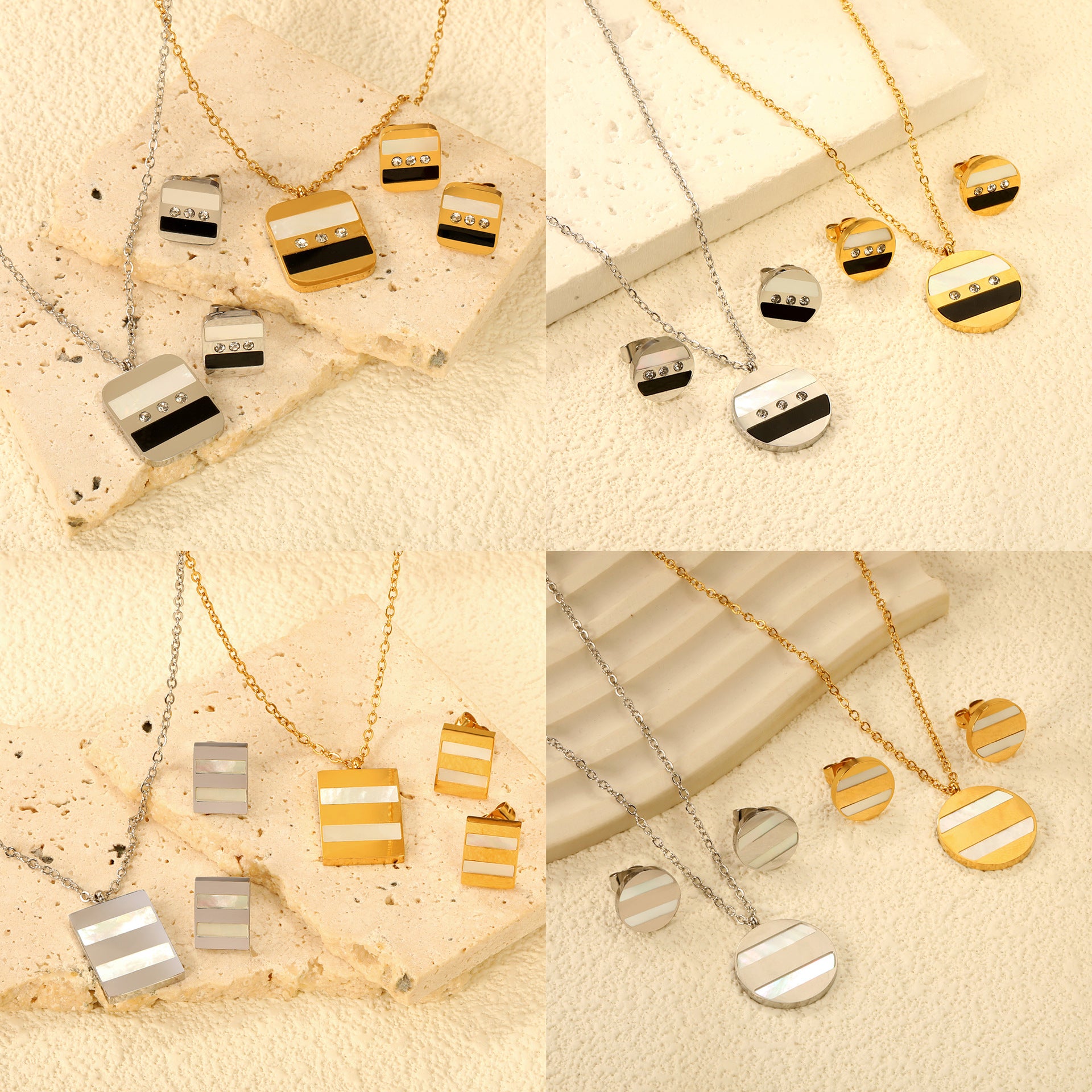Damen Schmuckset mit Herz-Anhänger und passenden Ohrsteckern Shop Nory