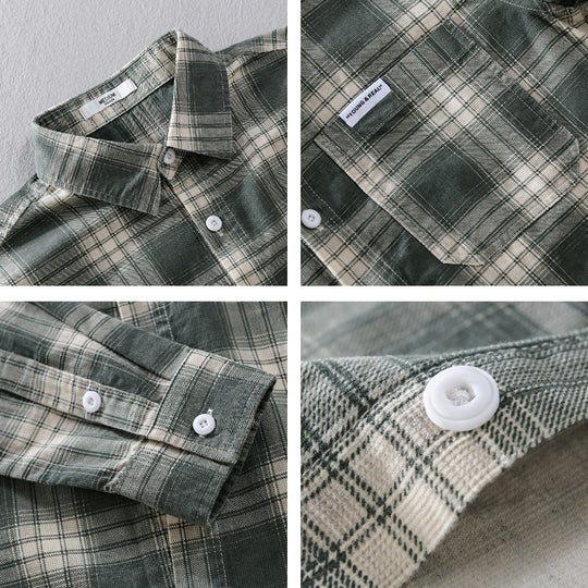 Herren Kariertes Flanellhemd im Overshirt‑Stil mit Brusttasche und Relaxed‑Fit Shop Nory