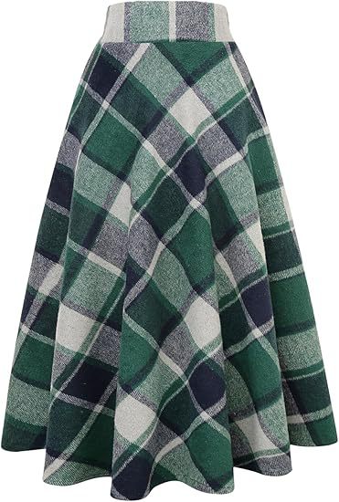 Damen Schwingender A-Linien Rock im modischen Karomuster Shopnory