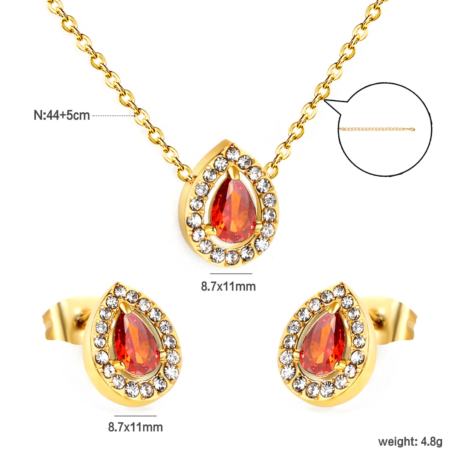Damen Schmuckset mit elegantem Anhänger und passenden Ohrsteckern Shop Nory