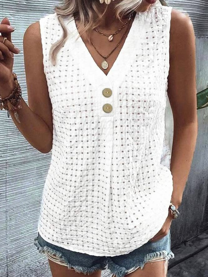 Damen Leichtes Sommeroberteil mit Knöpfen Shopnory