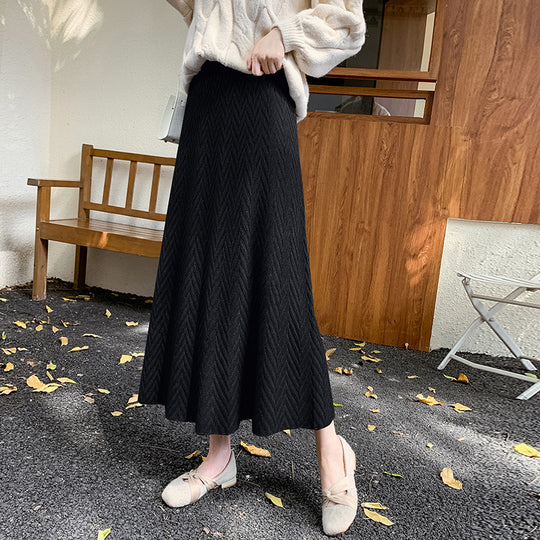 Damen Eleganter Strickrock mit strukturiertem Zopfmuster Shop Nory