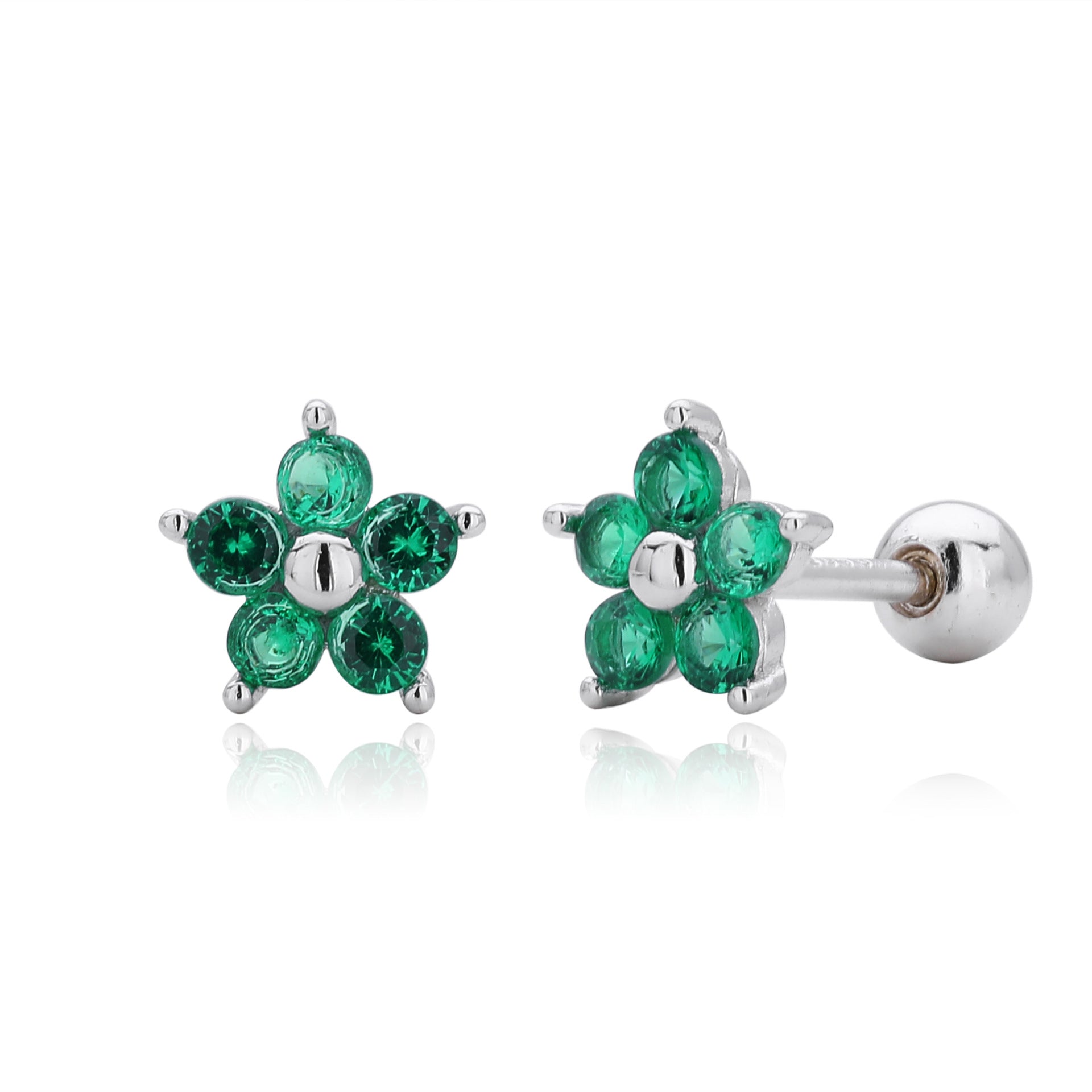 Damen Ohrstecker im floralen Design mit funkelnden Zirkonia Shop Nory