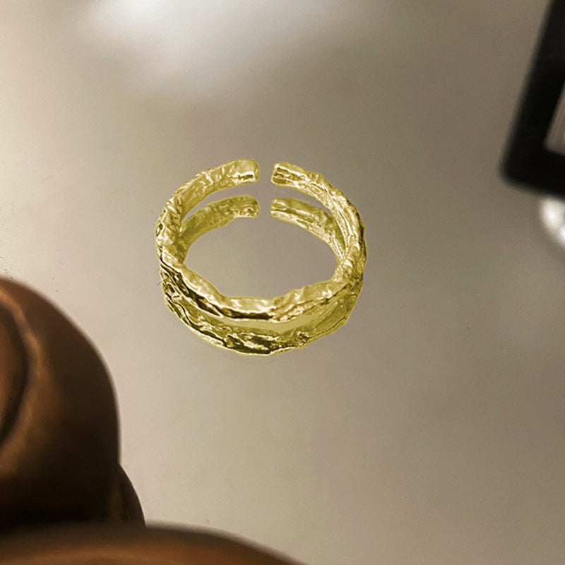 Damen Offener Ring mit strukturiertem Oberflächendesign Shop Nory