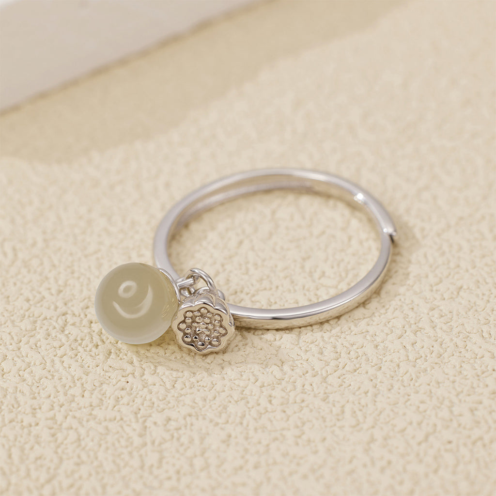 Damen eleganter Ring mit Perl- und Muschelanhänger Shop Nory