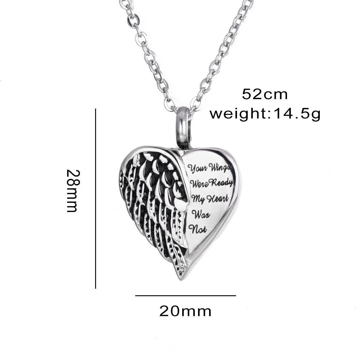 Damen Halskette mit herzförmigem Anhänger und geflügeltem Design Shop Nory