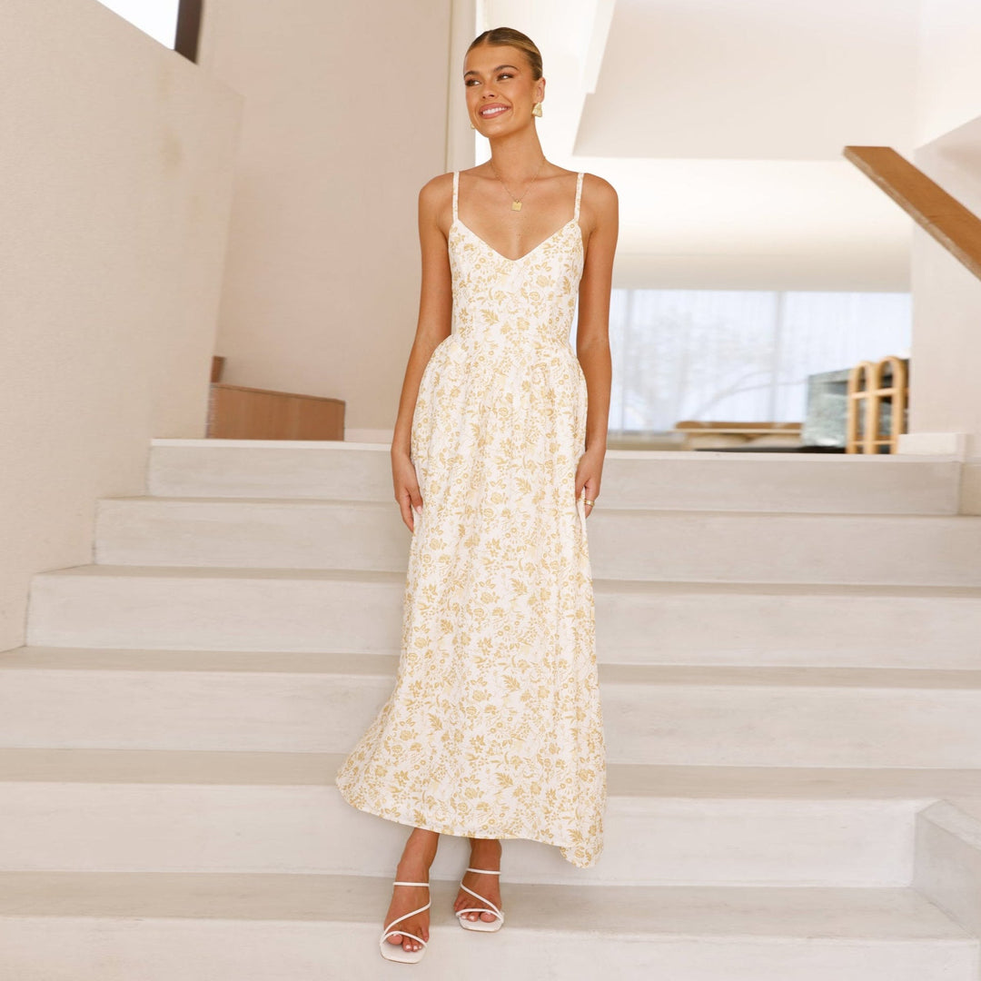 Damen Maxi-Kleid mit floralen Mustern