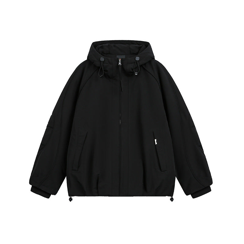 Damen Oversized wattierte Kapuzenjacke mit Raglanärmeln und Kordelzug Shop Nory