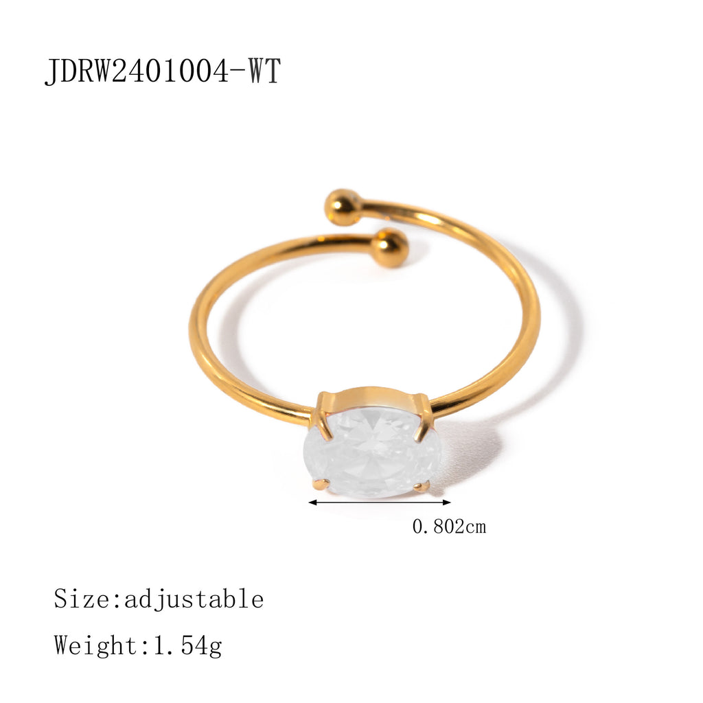 Damen Offener Ring mit farblich akzentuiertem Zirkonia Shop Nory