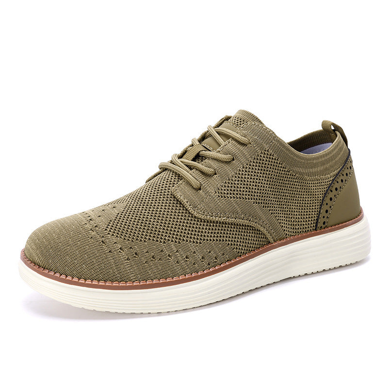 Herren nan gestrickter Oxford-Sneaker mit Wingtip-Perforation und federleichter EVA-Sohle